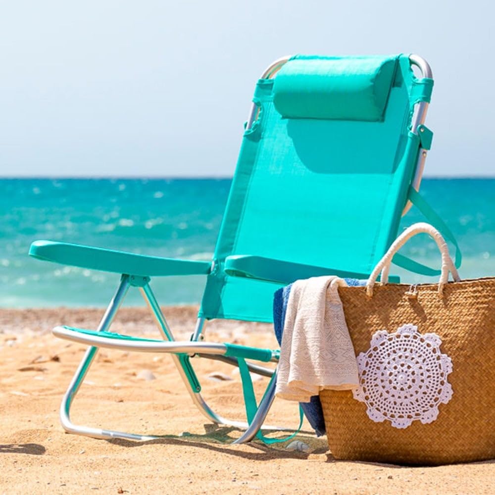 2-Pack – Reclining Beach Chairs | Lightweight, Portable, and Comfortable | Free Sun Umbrella (Special Summer Offer)
