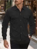 Double pocket waffle check casual shirt
