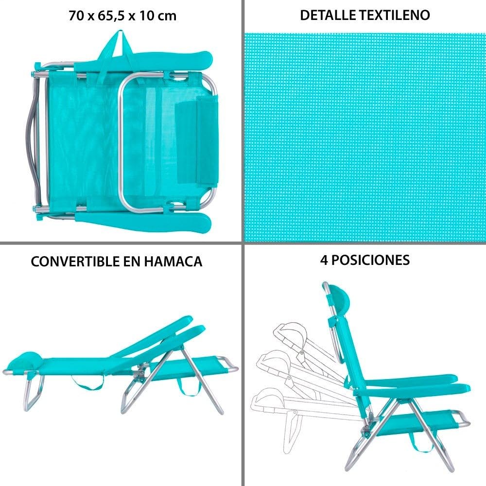 2-Pack – Reclining Beach Chairs | Lightweight, Portable, and Comfortable | Free Sun Umbrella (Special Summer Offer)